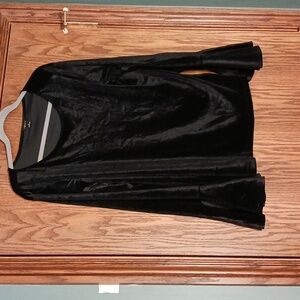 Women's IMAN Long Bell Sleeved Pullover Velvet Look Top